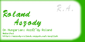 roland aszody business card